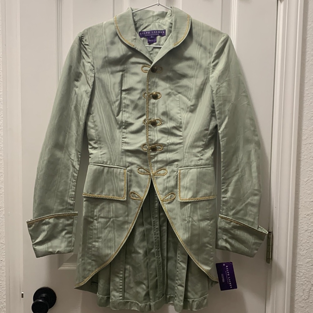WOMENS VINTAGE RALPH LAUREN 100% SILK EQUESTRIAN RIDING COAT TAILCOAT SIZE 4